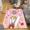 Sailor Moon Flannel Pattern Square Carpet,Area Rug,Carpet Rug for Living Room Bedroom Sofa Playroom Decor,Non-slip Floor Mat