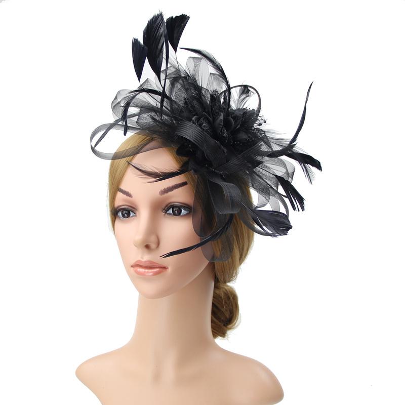 Large Wedding Feather Hair Fascinator On Headband Ladies Day Royal Ascot Races Aliceband Net