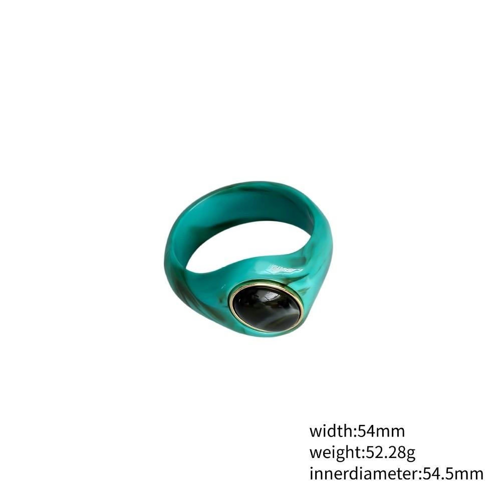 Stone Inlay Wide Bangle Oval Chunky Bracelet New Irregular Resin Bracelet Gifts