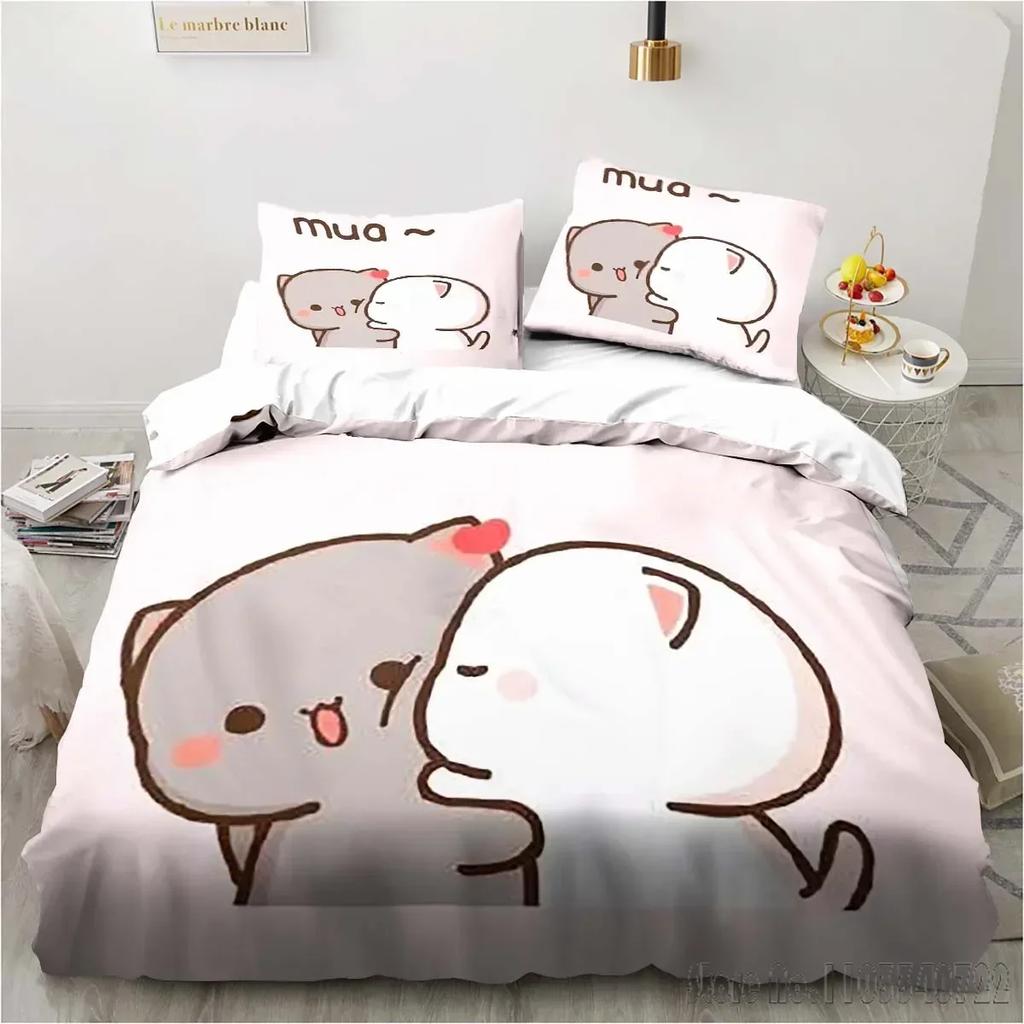 3d Printing Cartoon Bubu Dudu Bedding Set Three-piece Set Anime Adult Kid Bedroom Duvet Cover Sets Home Textiles Birthday Gifts