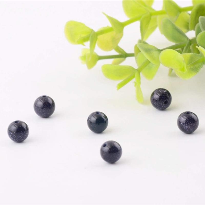 Натуральные свободные бусины-разделители, гладкие круглые бусины с синим песком для изготовления ювелирных изделий