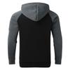 Mens Long Sleeve Drawstring Hoodie Sweatshirt , Classic Color Block Crew Neck Pullover with Kangaroo Pocket for Autumn Winter