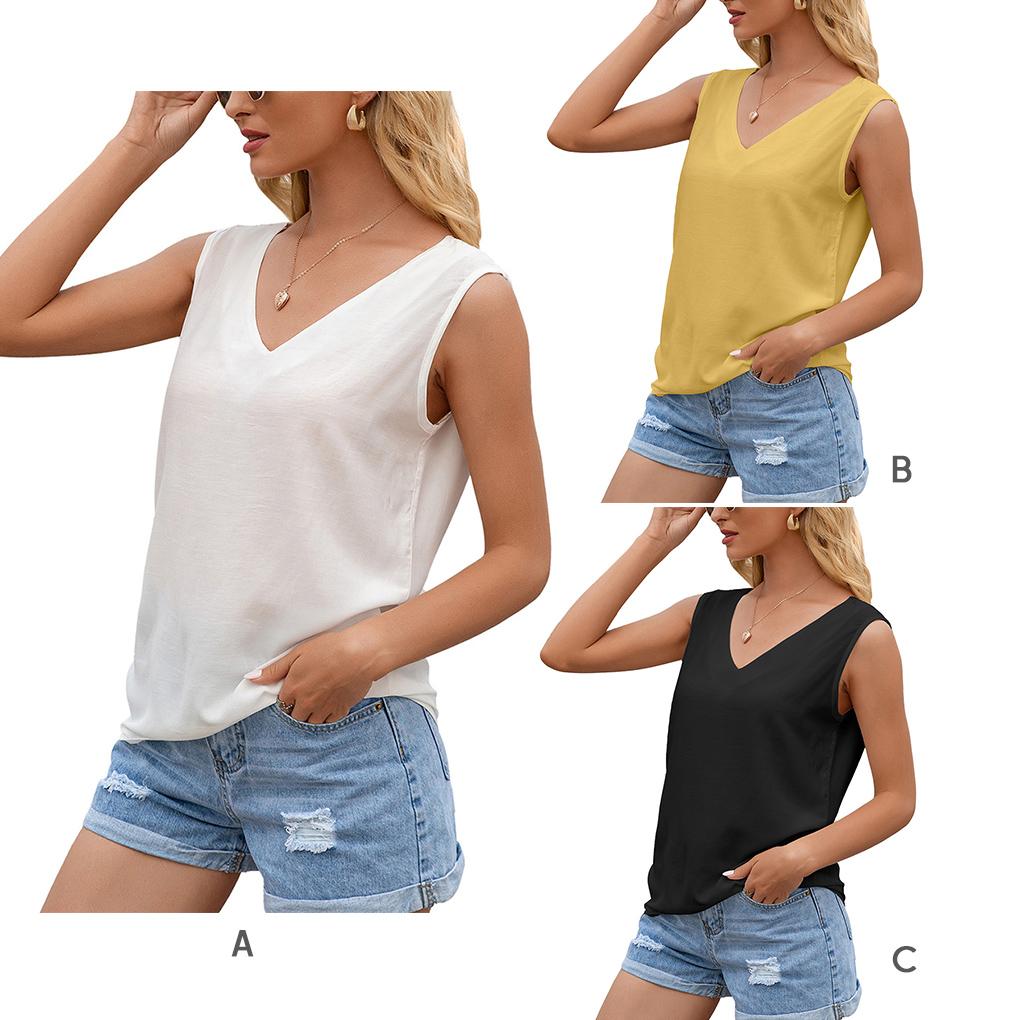 Женская рубашка без рукавов с V-образным вырезом, с кружевной вставкой на спине, однотонная