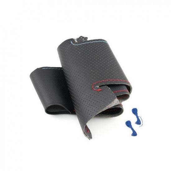 Red-Blue Line Steering Wheel Leather Cover For BMW 2 Series F45 F46 2014-