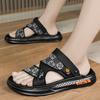 Мужские новые трендовые летние удобные двухцелевые нескользящие спортивные износостойкие на толстой подошве шлепанцы на перемычке, повседневные пляжные сандалии
