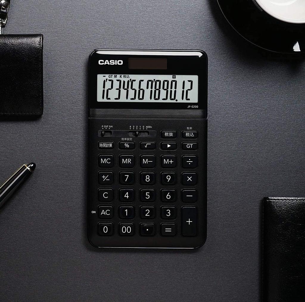 Стильный калькулятор Casio, черный, 12 цифр, Just Type JF-S200-BK-N