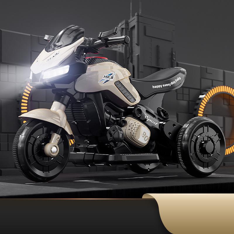 Детский электрический трехколесный велосипед: Игрушечный мотоцикл с аккумулятором и дистанционным управлением для мальчиков и девочек