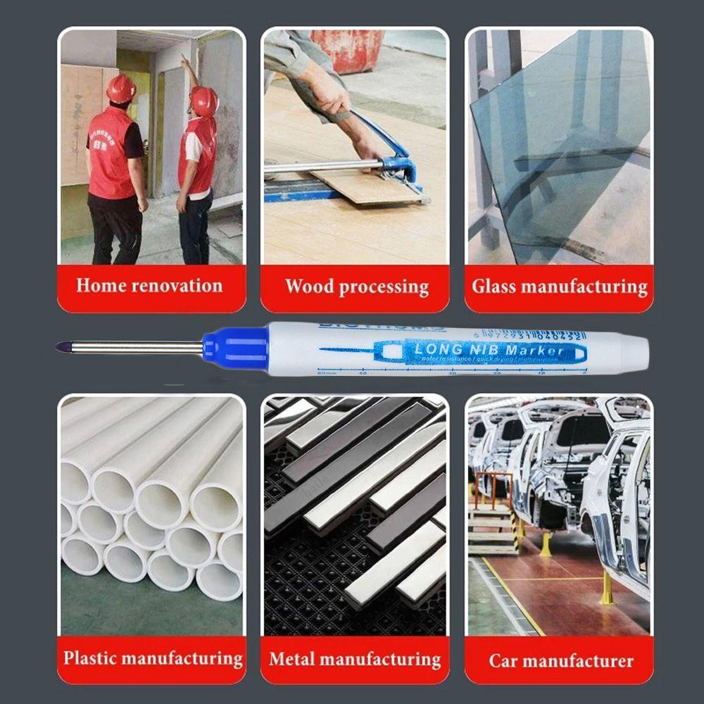 Woodworking Decor Multi-purpose Deep Hole Marker Pens Long Head Markers Carpenter Pen Mark Tool