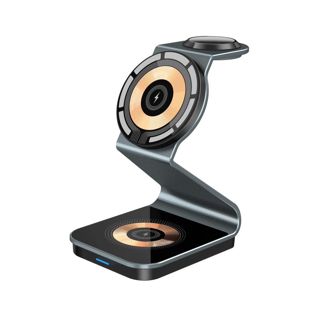 Беспроводное магнитное зарядное устройство 3 в 1 Быстрая зарядка для iPhone 16/16Pro Max/15~12 Series iWatch S10/10/9/8/7/6/5/4 AirPods4/3/Pro 2/1