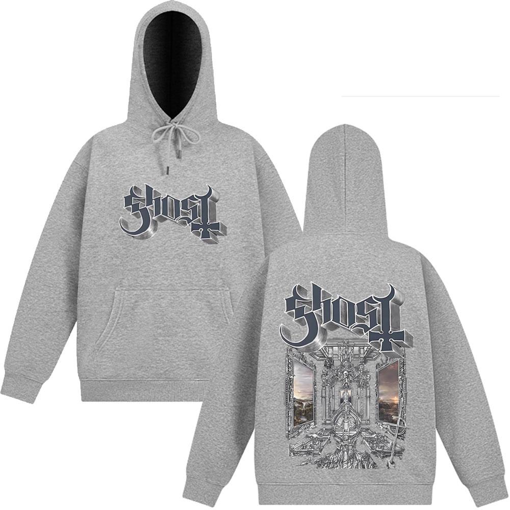 Rock Ghost Skeletour World Album 2025 Graphic Hoodie Unisex Oversized Gothic Long-sleeved Hip-hop Casual Pullover Streetwear Top