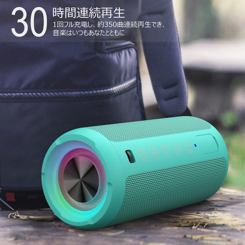 Ortizan Bluetooth Speaker Waterproof IPX7 Wireless 24W Output Bluetooth Speaker Stereo Portable Bluetooth Speaker 30 Hours Continuous Playback Card