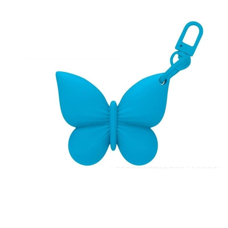 Silicone Butterfly Shaped Lip Balm Holder Keychain Waterproof Portable Key Chain for Women Daily Use Gift Assorted Vibrant Colors
