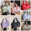 Solid Color Canvas Crossbody Bag Zipper Small Square Bag Portable Nylon Shoulder Bag  Travel