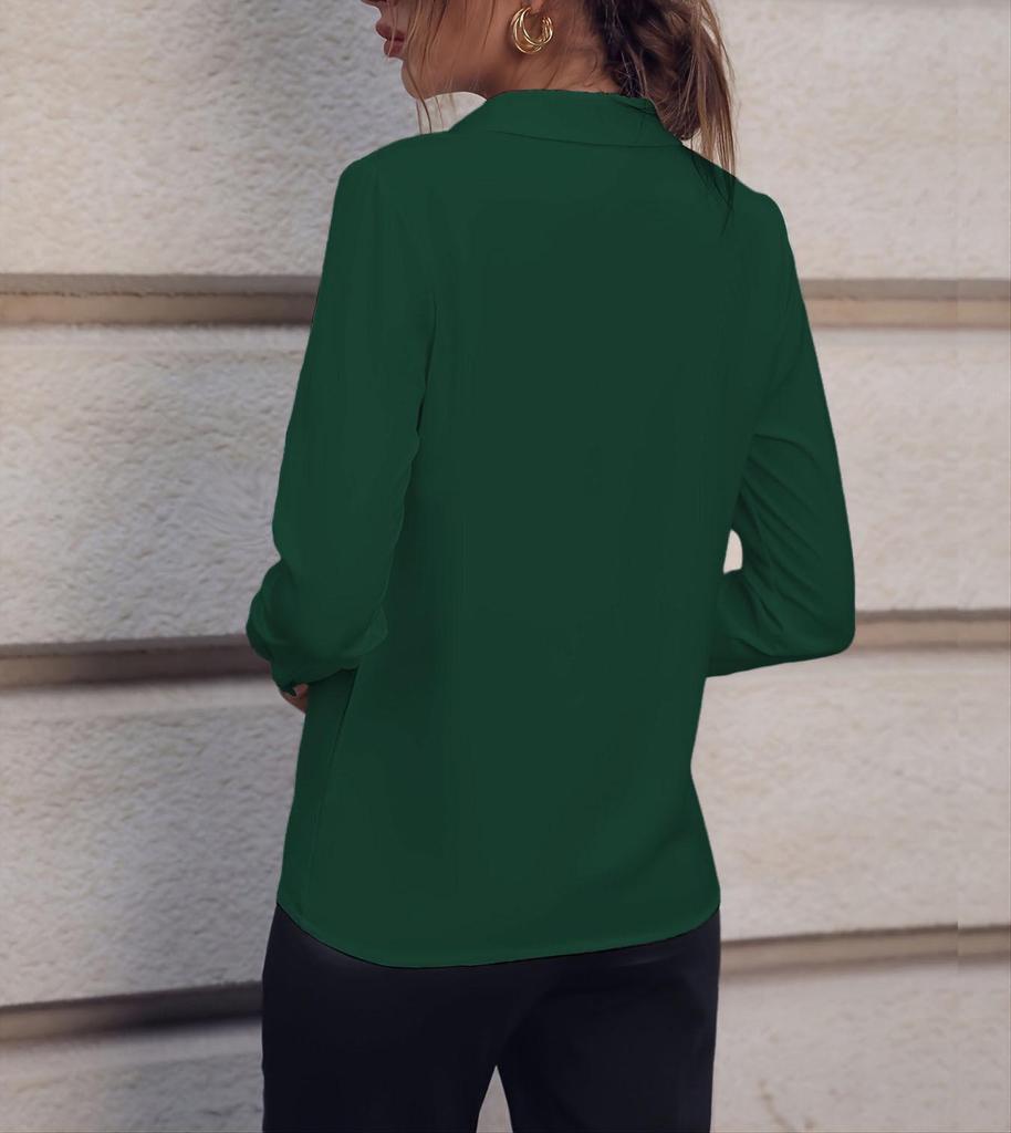 Универсальная женская рубашка с V-образным вырезом и длинным рукавом, европейско-американский стиль, для трансграничной торговли