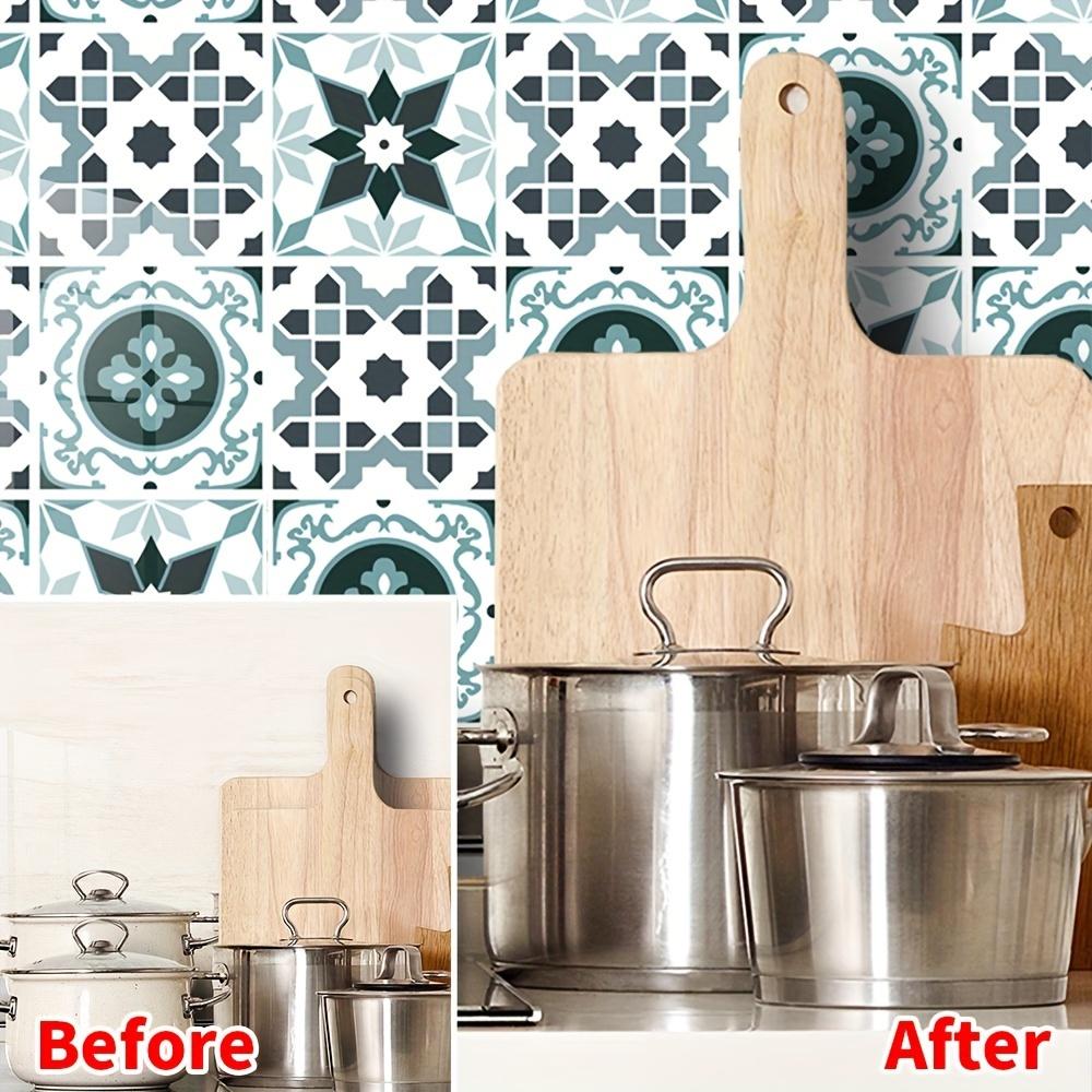 1 комплект из 9 шт. Наклейки на стену для ванной комнаты с креативным узором, имитирующие плитку - самоклеящиеся наклейки для кухни, противообрастающие, наклейки для плитки, наклейки для стен в стиле пил-энд-стик