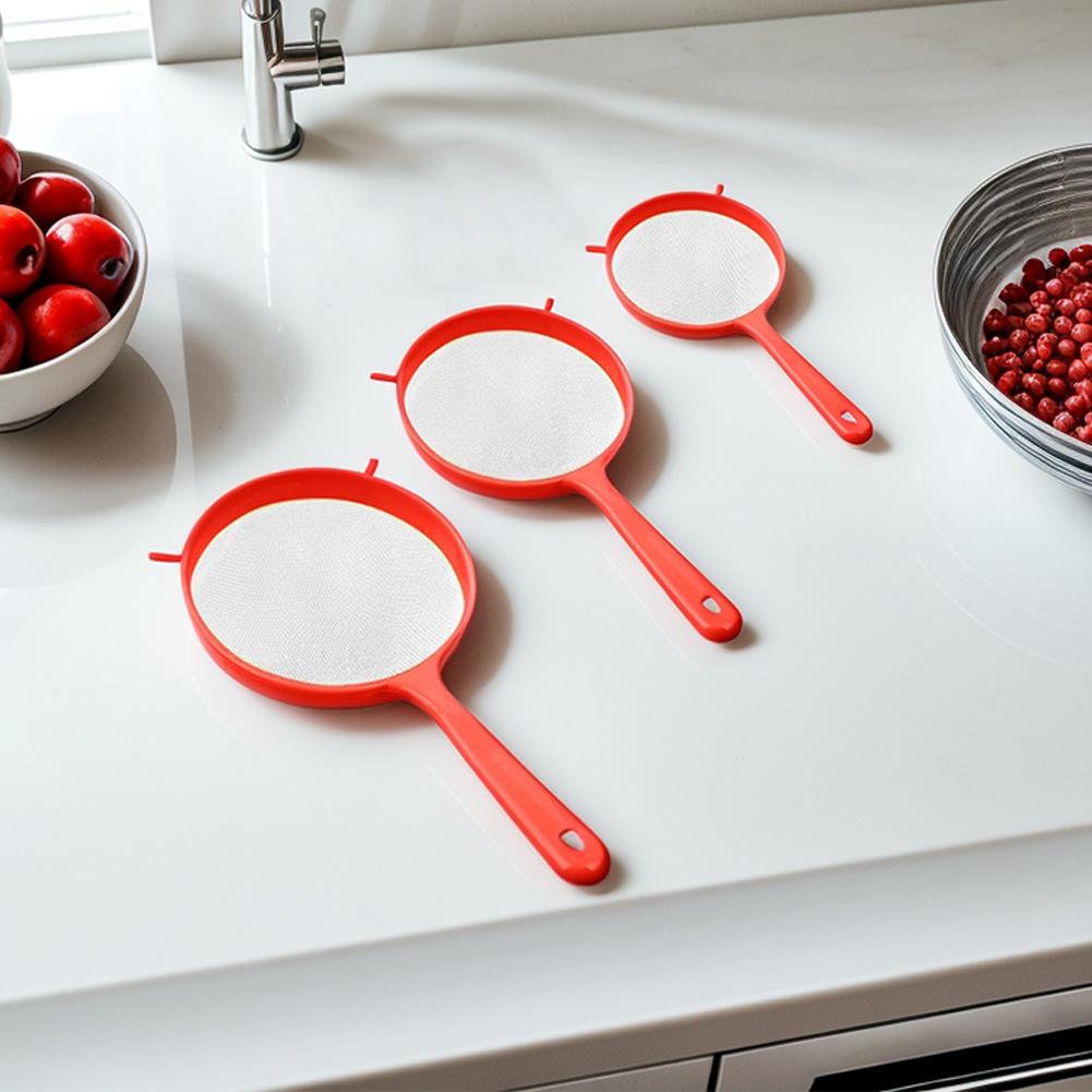 3pcs/set Filtering Tool Strainer Multifunctional Filter Noodle Powder Soy Milk Filtering Plastic Handle Kitchen Baking Tools