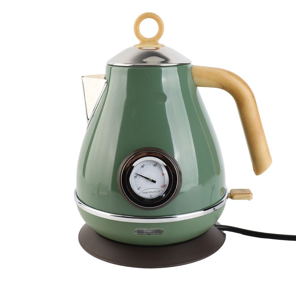 1.7L Electric Kettle Retro Wood Grain Dry Boil Protection Home Electric Kettle with Temperature