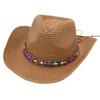 Colorful Beaded Beach Hat Ethnic Style Cowboy Straw Hat Panama Sun Protection Sun Hat Spring Summer Spanish Jazz Hat