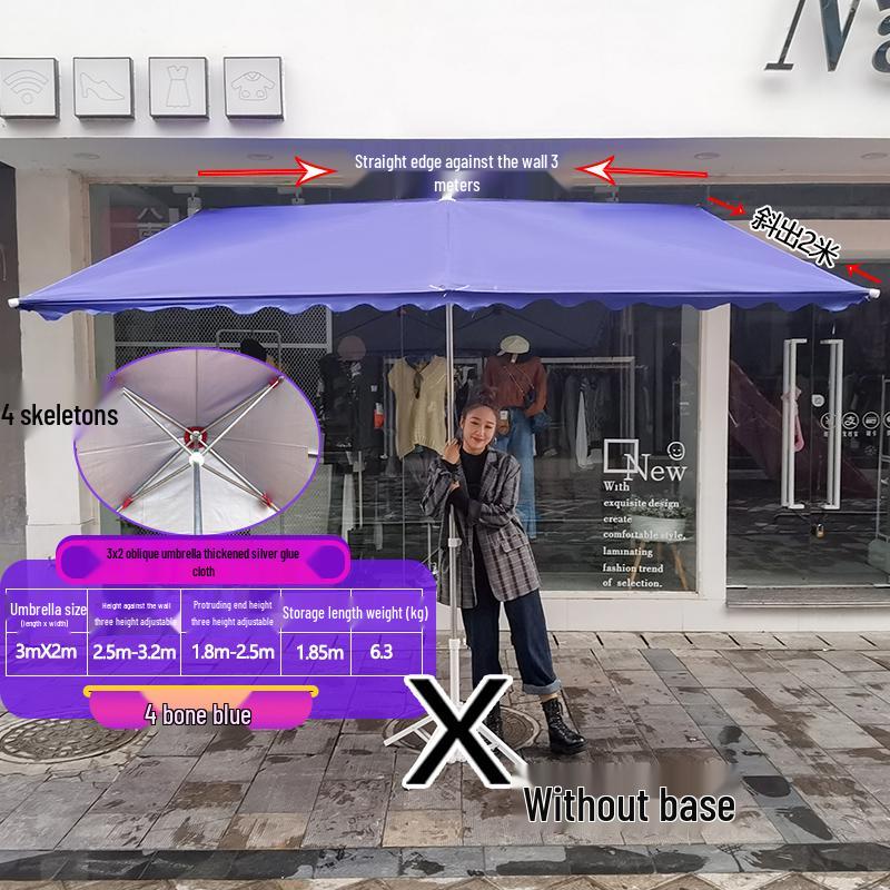 Складной уличный коммерческий солнцезащитный зонт с наклоном и козырьком