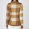 Marie Claire Women's Beige Mock Neck Checkered Golf Sweater (735751)