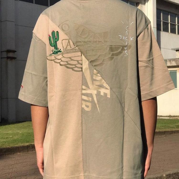 Футболка Travis Scott Cactus Jack x Jordan (Азия) Мужская уличная одежда цвета хаки/пустыни CW3168-247