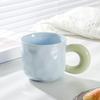 Milk Fufu Mug with Lid Spoon Cute Girl High-looking Ceramic Coffee Cup Couple Office Breakfast Cup
