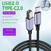 Кабель-переходник Type-C/USB на USB-B 2.0 для принтера, плетеный, высокоскоростной, для передачи данных, для ноутбука, сканера