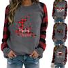 Зимние женские повседневные топы с длинными рукавами, женская толстовка с рождественским принтом, топ