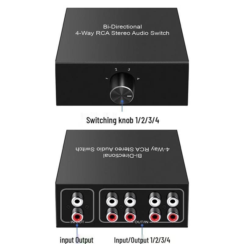 RCA 4-in 1-out Hi-Fi Lossless Stereo Audio Switcher Adapter