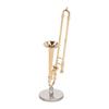 Dollhouse Trombone Model Simulation Brass Gold Plated Miniature Dollhouse Instruments Model for