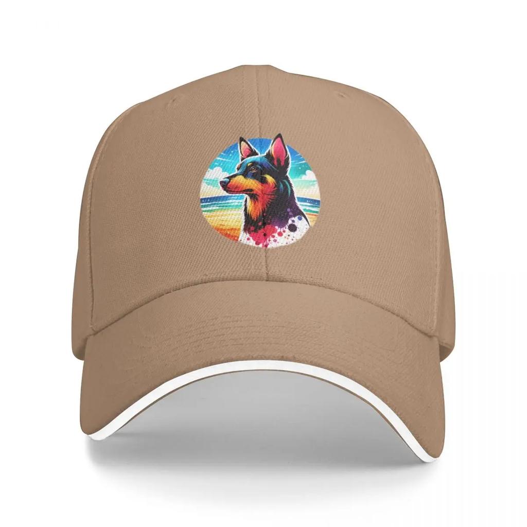 Australian Kelpie Beach Background Baseball Cap Golf Hat Man Luxury Womens Outlet 2025 Mens