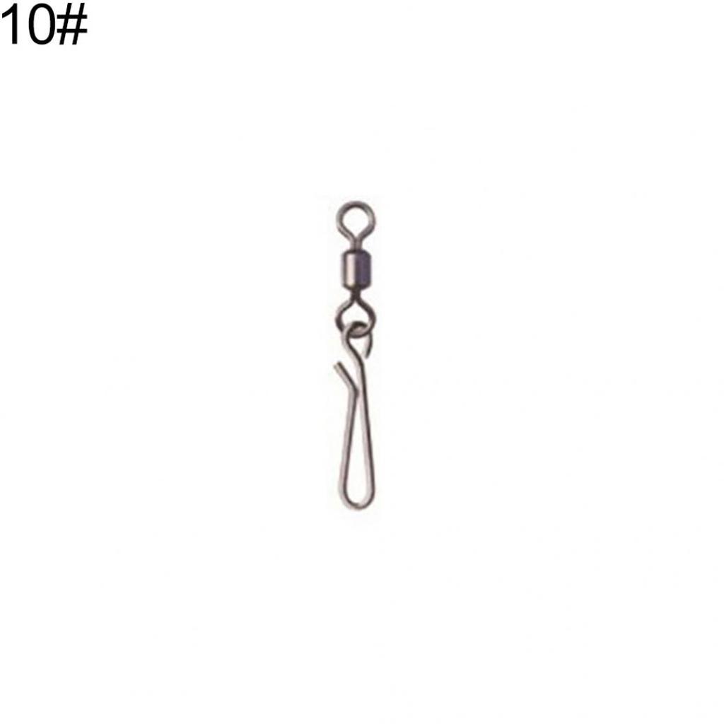 50Pcs/Set Rolling Swivel with Hanging Snap Fishing Tackle Fishhooks Connector