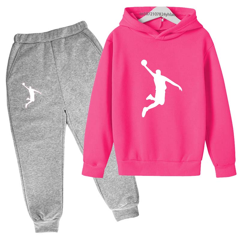 TZWYKids Casual Autumn Spring 2pcs Hoodie+Pants Letter Print Tracksuits 2-13 Years Boys Girls Simple Outfits Children Clothes Sets