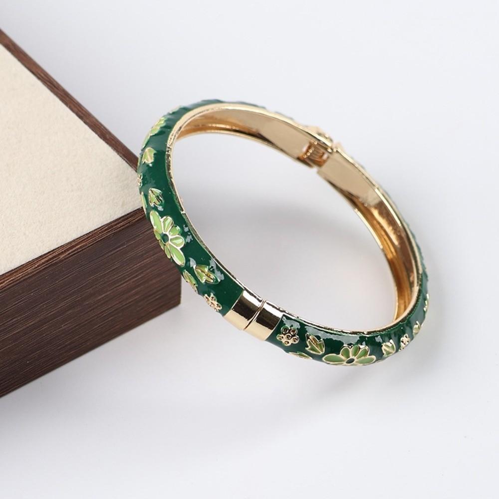 Colorful Vintage Cloisonne Bangle Traditional Women's Hand Bracelet Flower Bangle  Jewelry Gifts