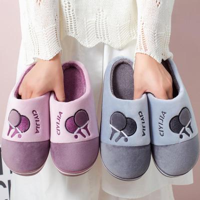 Хлопковые тапочки женские осенне-зимние теплые домашние комнатные для пары мужские утолщенные нескользящие теплые для ног плюшевые тапочки