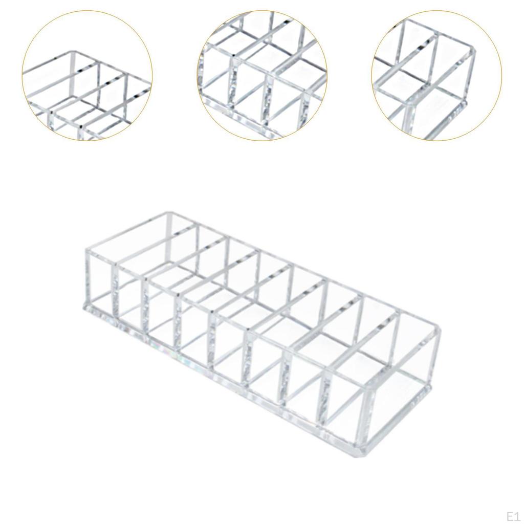 Acrylic Makeup Compact Organizer, 8 Cube Sections Lip Gloss Holder Cosmetic