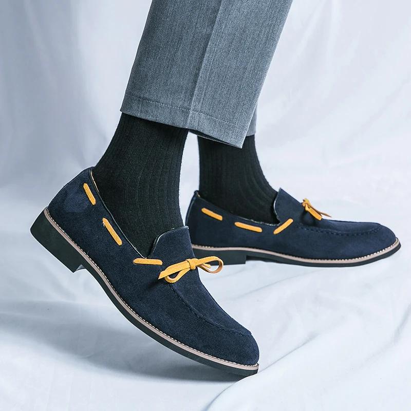 Fashion 2025 New Fashion Trends Men Loafers Soft Business High Quality Spring Autumn Suede Leather Shoes Men Slip-on Flats Driving Shoes