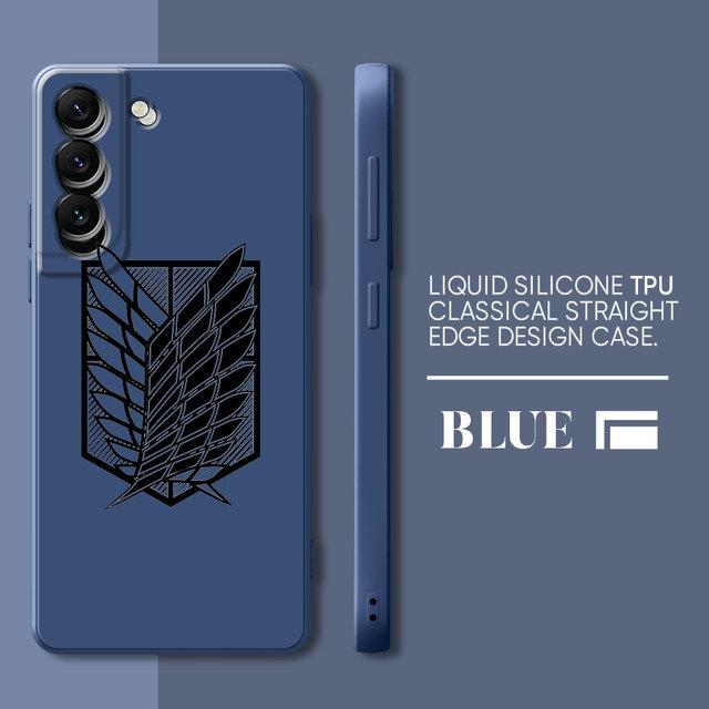 Чехол для телефона Samsung Galaxy S8 S23 Ultra S20 Fe S22 S9 Plus S10e S21 5g S10 Square Liquid Cover Anime Attack On Titan Japan