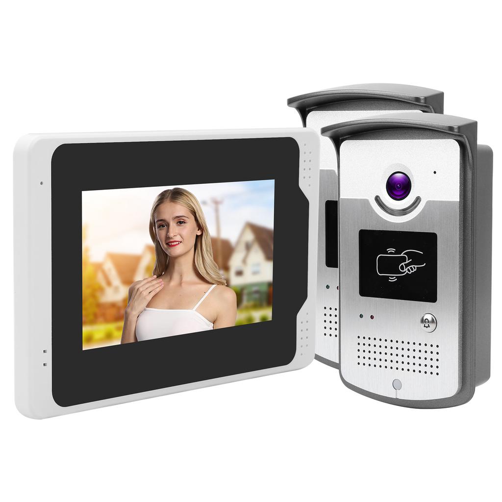 7-дюймовая 1080P WiFi видеокарта дверной звонок домофон 2 наружных блока TFT экран защита от дождя ночное видение для