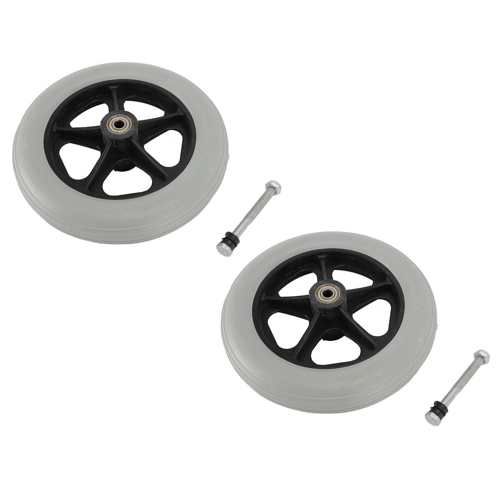 2pcs Wheelchair Wheel Wide 8 Inch Replacement Electric Wheelchair Accessory for Electric Wheelchairs Gray
