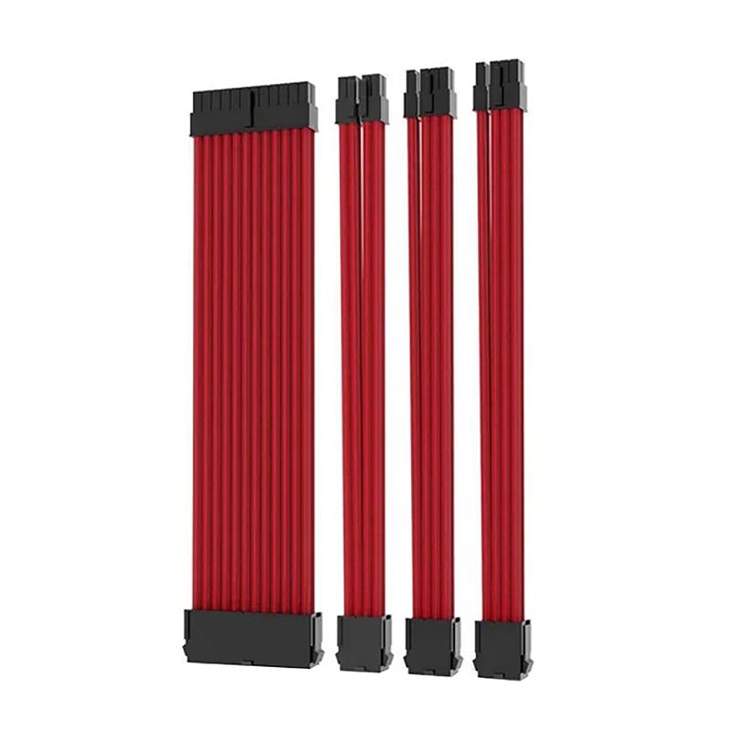 Psu Atx 24Pin удлинительный кабель нейлоновый плетеный 8-контактный 6+2-контактный шнур 24-контактный удлинитель материнской платы для корпуса компьютера комплект кабелей питания