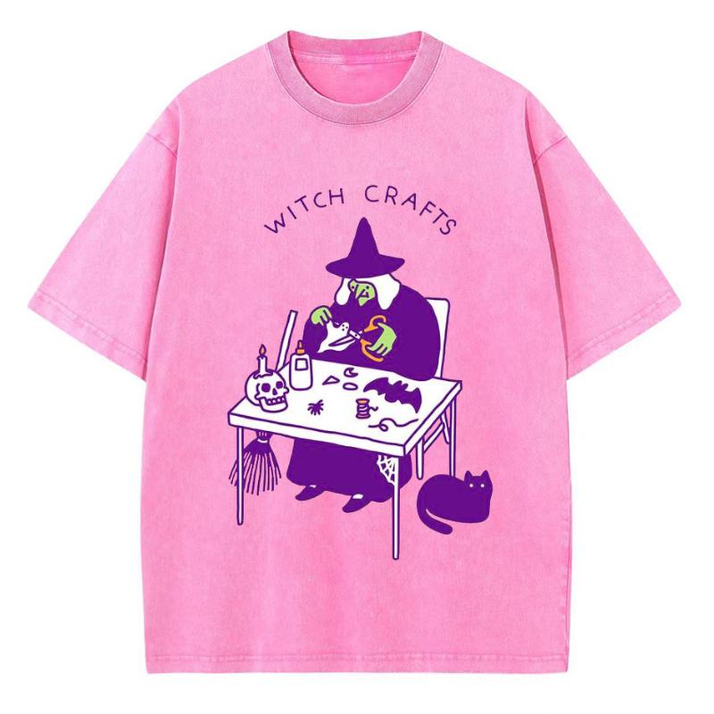 WITCH CRAFTS принтованная женская футболка повседневный стиль парный топ высокое качество имитация денима круглый вырез летний