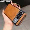 KEYSION Роскошный ретро-чехол из ПУ-кожи с MagSafe для Google Pixel 9 Pro XL 9A, магнитная противоударная задняя крышка для Pixel 8 Pro