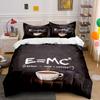 E=MC² Coffee Themed Bedding Bedding Duvet Cover Set Duvet Cover Pillowcases  (1 * Duvet Cover 2 * Pillowcases, without duvet insert)