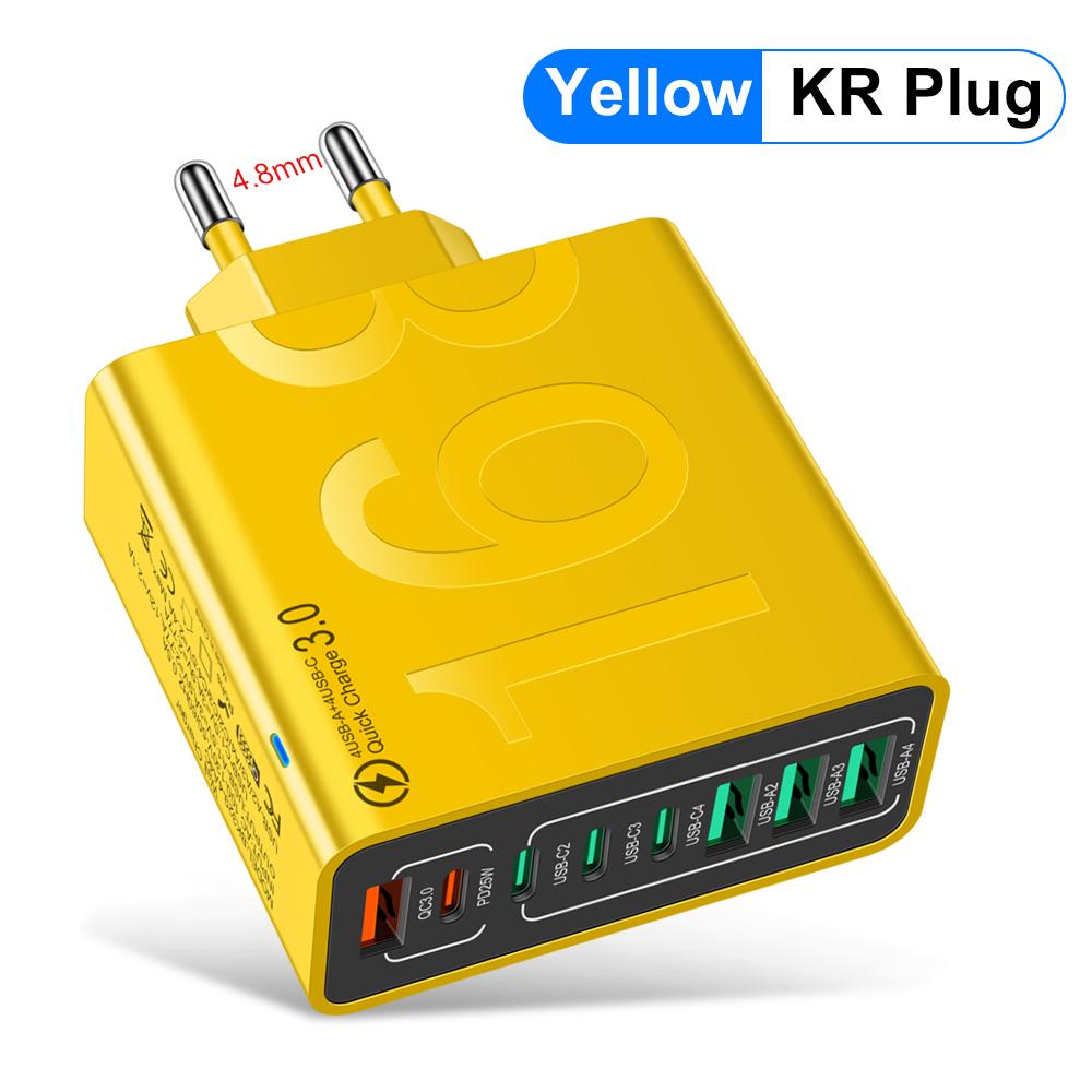 Total 150W Type C Quick Charge 3.0 Fast Charging Mobile Phone Adapter EU/US/KR Plug For Xiaomi iPhone15 13 Samsung