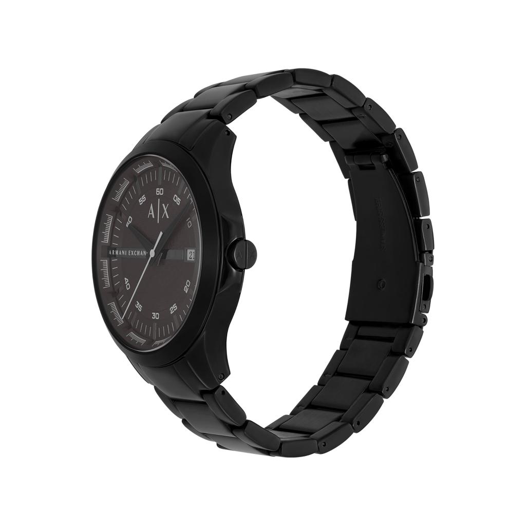 Мужские часы AX Armani Exchange AX2464 Кварцевые Черный Ремешок из нержавеющей стали Серый Циферблат Отображение даты 5 ATM Водонепроницаемые Аналоговые Наручные часы