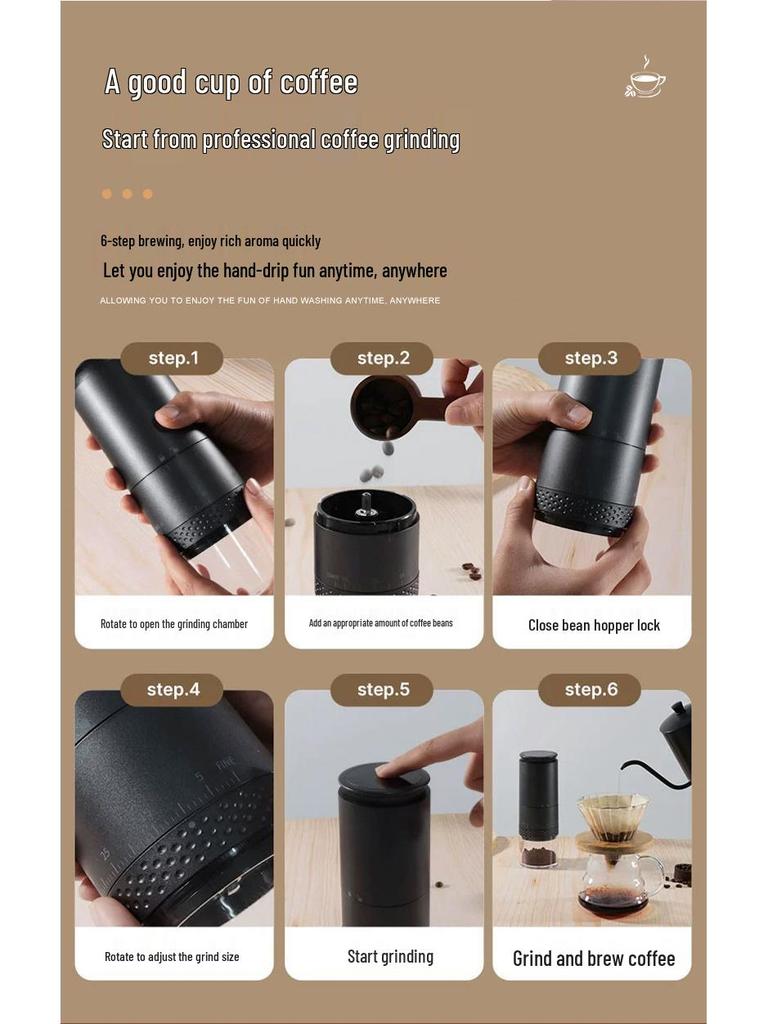 Портативная электрическая кофемолка с USB-зарядкой