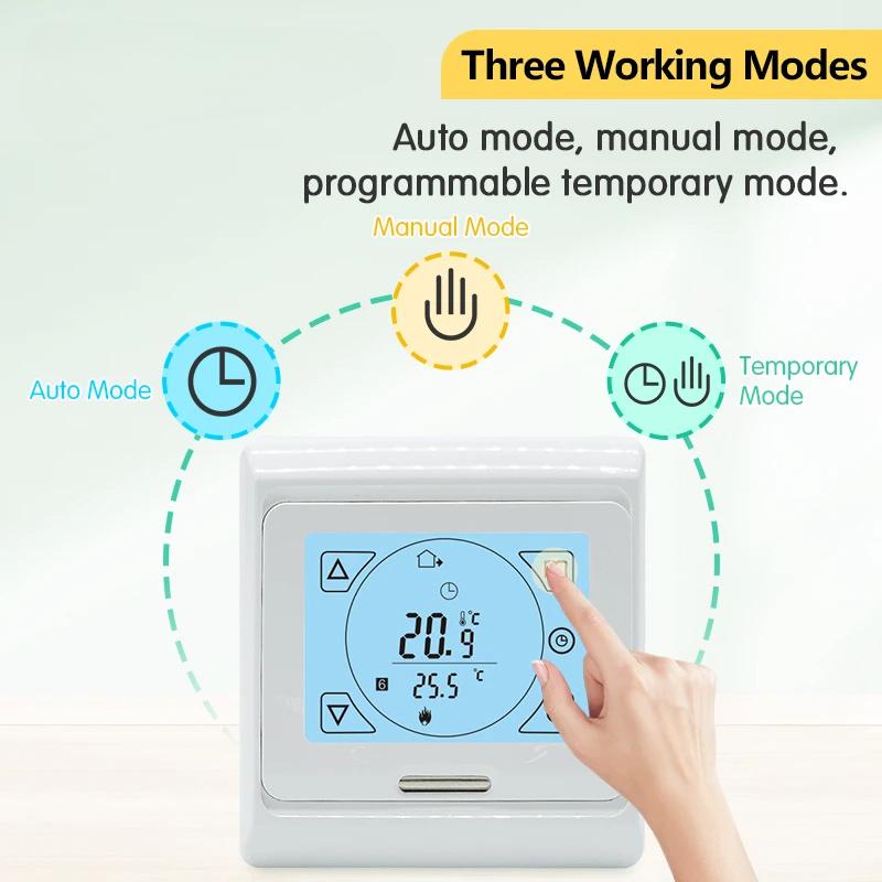 16A Heat Electric Room Thermostat Water Gas Boiler Floor Heating Temperature Controller Warm Underfloor Programmable Heater