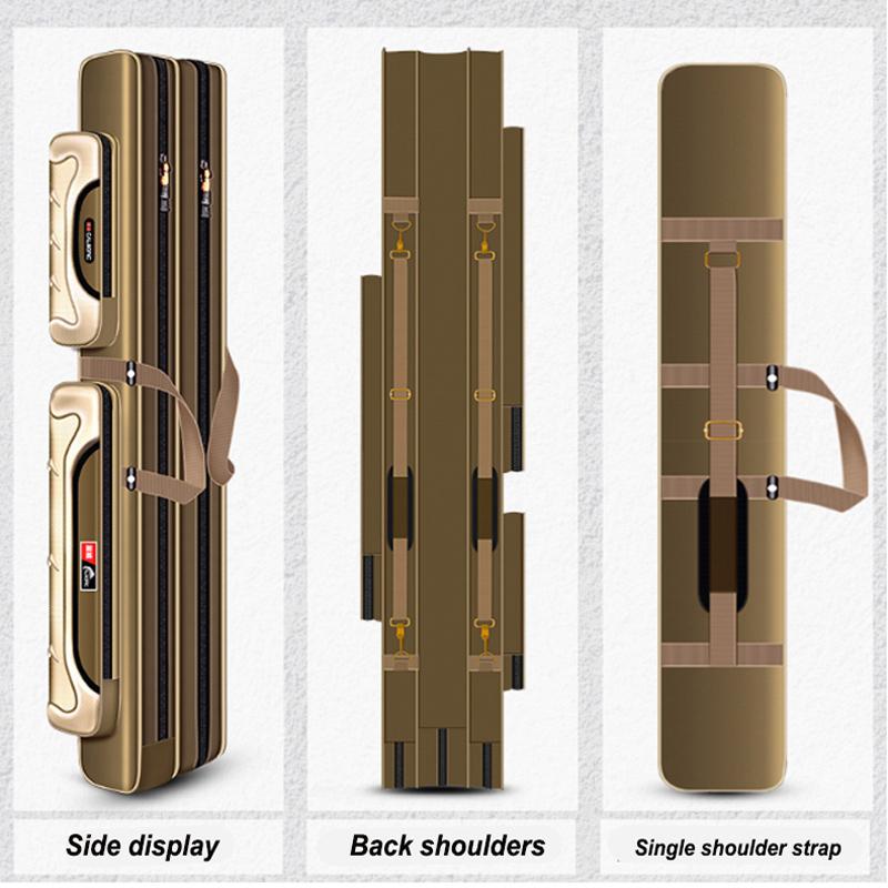 2/3/4 Layer Portable Folding Fishing Rod Reel Bag Fishing Pole Gear Tool Carry Case Carrier Bag for Fishing Large Capacity Travel Bag