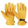 Comfortable Wear-Resistant Cowhide Work Gloves for Riding, Construction, and Gardening